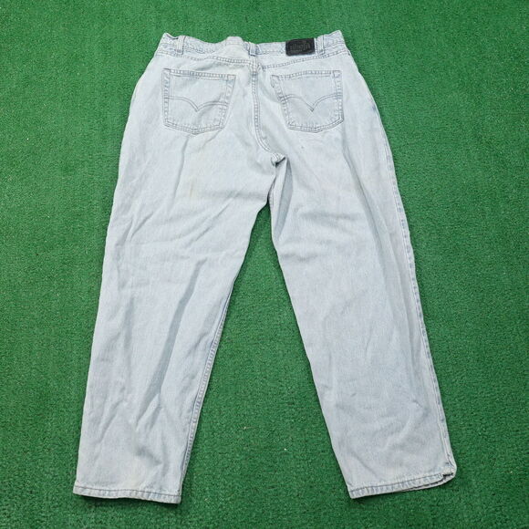 VINTAGE LEVI'S SILVERTAB LOOSE LIGHT WASH DENIM BLUE JEANS 38X30 (37X29) **READ - Picture 9 of 16